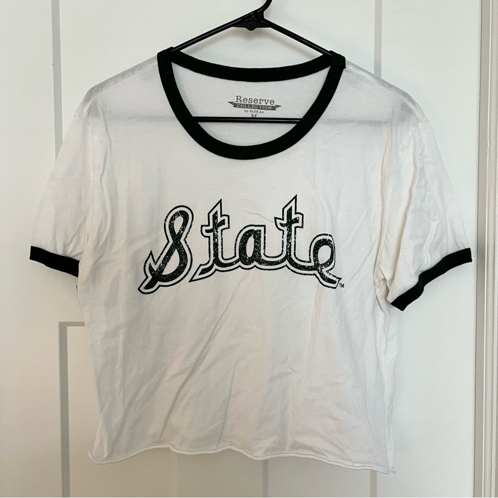 Michigan state White and green t-shirt size medium